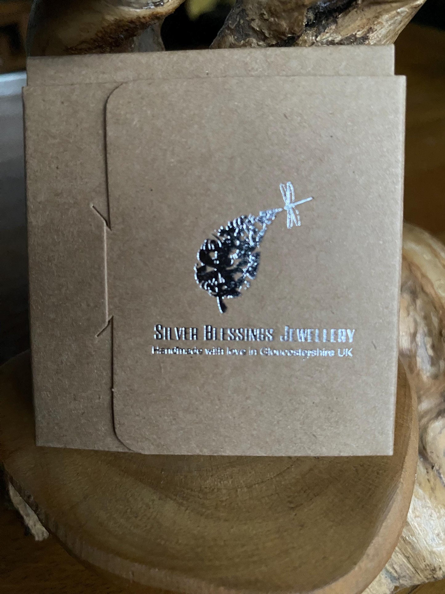 Fine silver ivy leaf drop earrings, handmade in Gloucestershire, UK.
