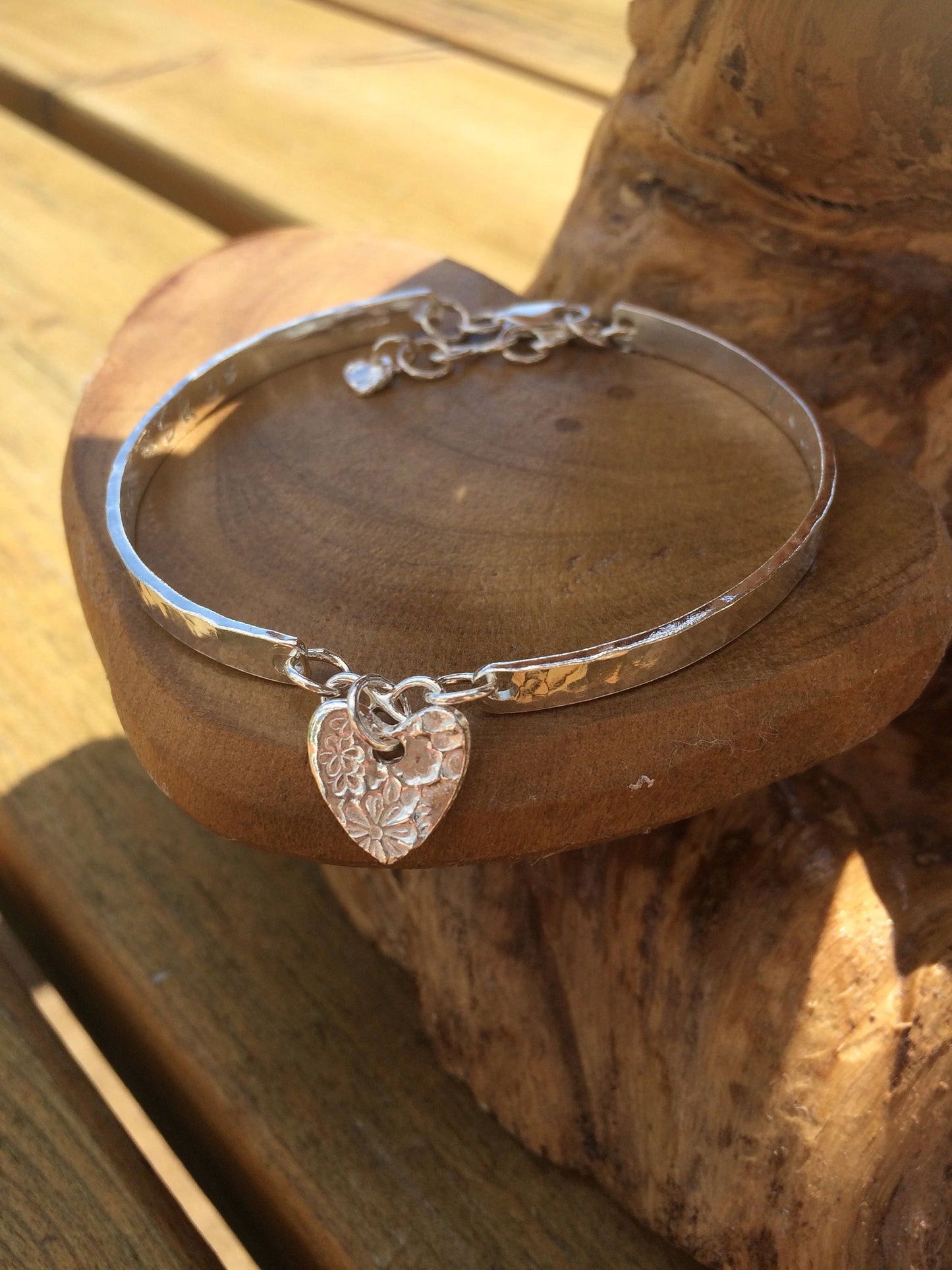 Personalised Sterling silver bracelet, fully hallmarked with choice of fine silver charm