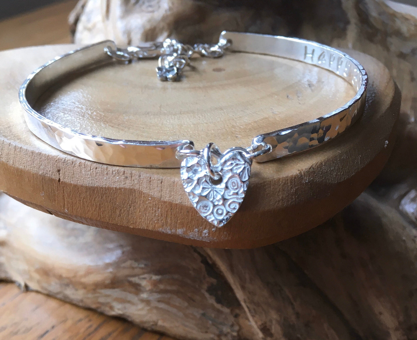 Personalised Sterling silver bracelet, fully hallmarked with choice of fine silver charm