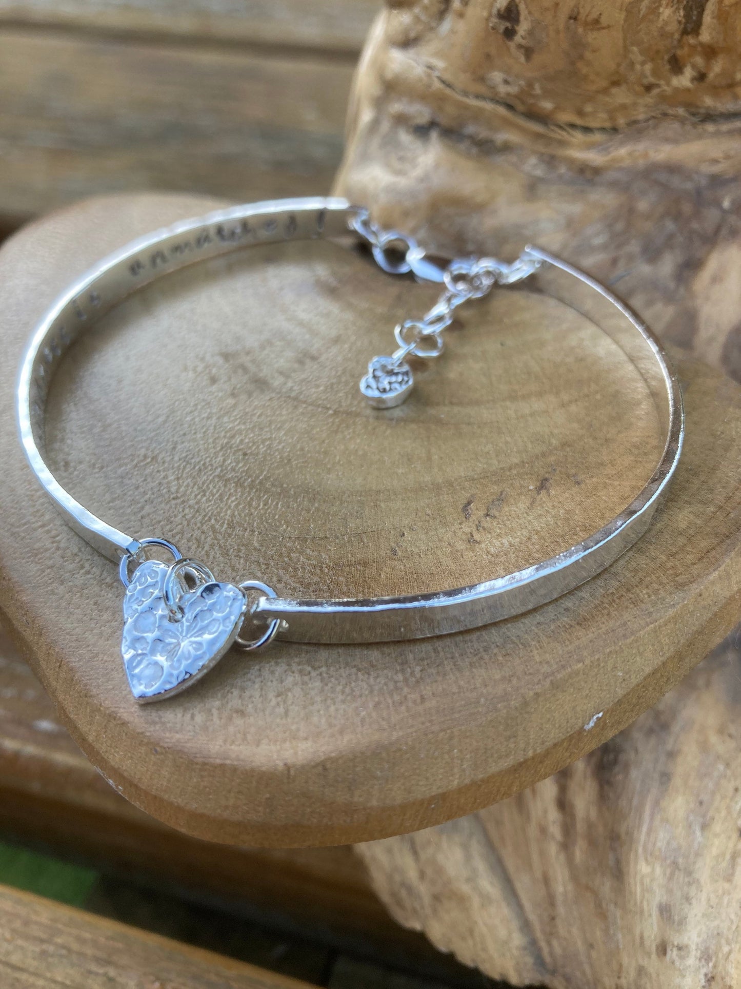 Personalised Sterling silver bracelet, fully hallmarked with choice of fine silver charm