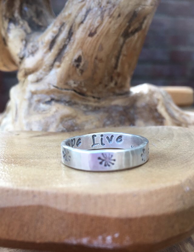 Personalised solid sterling silver wedding or friendship ring, choice of pattern/text, designed & handmade in UK