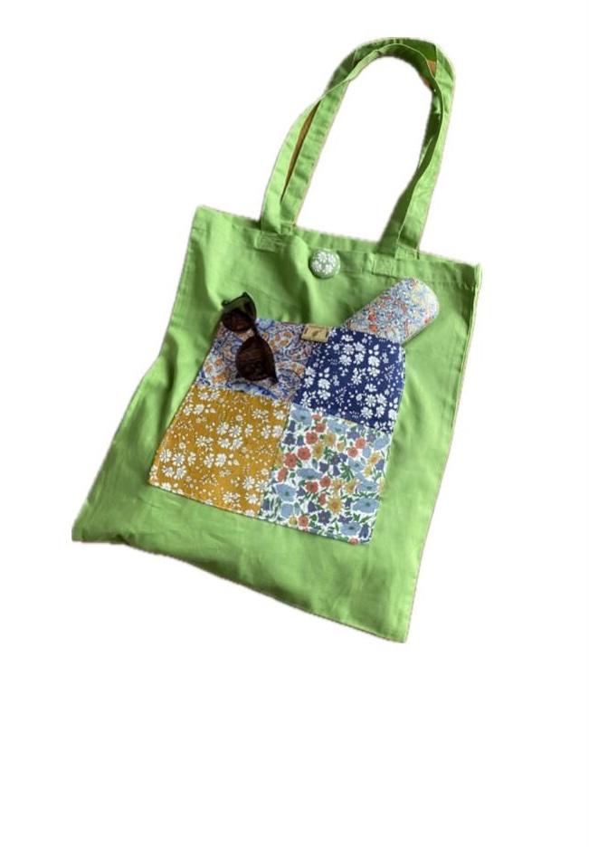 Liberty of London pocket large Tote bag handmade,Liberty print front pocket on bright colourful cotton tote bags. Unique gift.