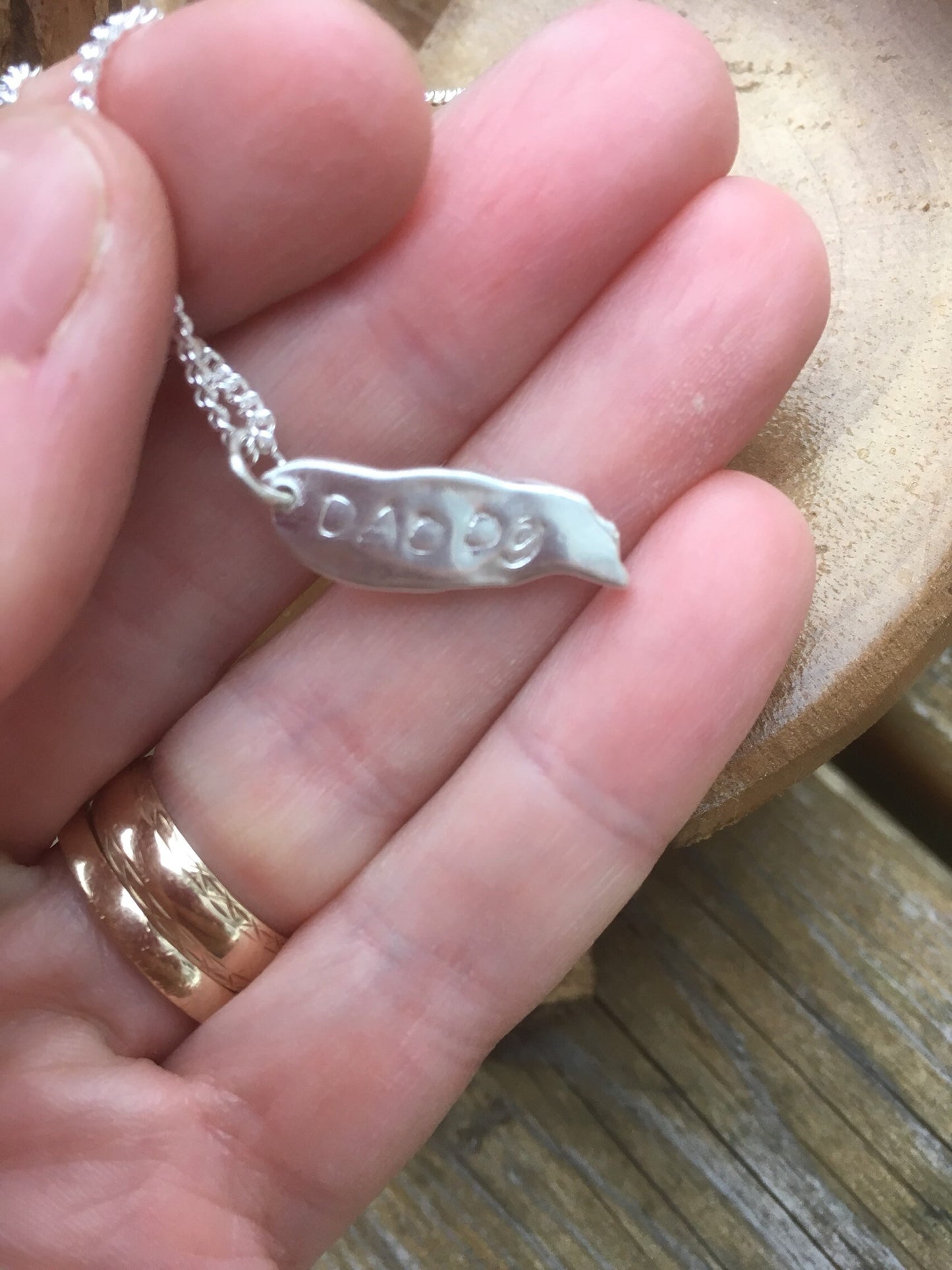Personalised angels wing solid silver dainty pendant necklace and 18" sterling silver chain designed & handmade in UK